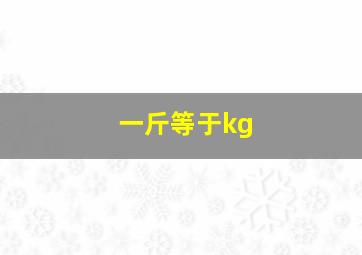 一斤等于kg