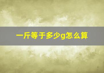 一斤等于多少g怎么算