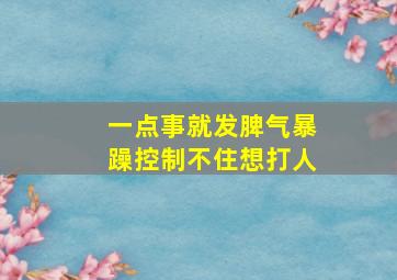 一点事就发脾气暴躁控制不住想打人