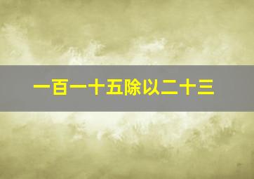 一百一十五除以二十三