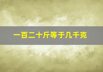 一百二十斤等于几千克