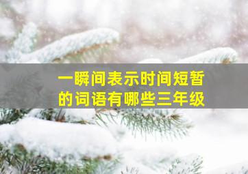 一瞬间表示时间短暂的词语有哪些三年级