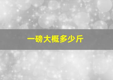 一磅大概多少斤