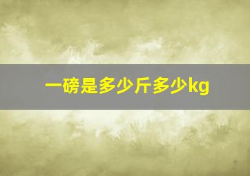 一磅是多少斤多少kg