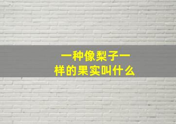 一种像梨子一样的果实叫什么