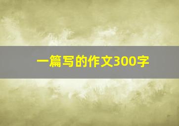 一篇写的作文300字