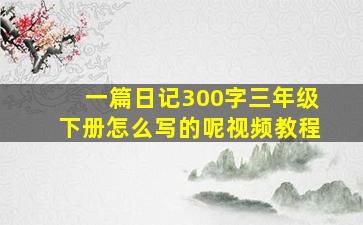 一篇日记300字三年级下册怎么写的呢视频教程