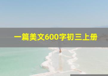 一篇美文600字初三上册