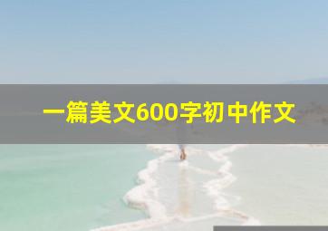 一篇美文600字初中作文