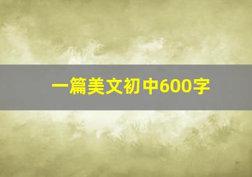 一篇美文初中600字