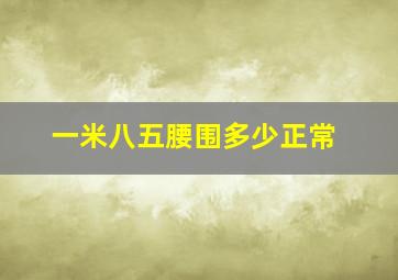 一米八五腰围多少正常