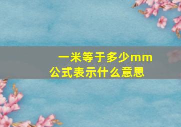 一米等于多少mm公式表示什么意思