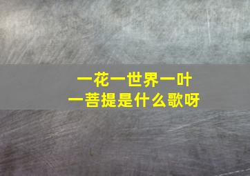 一花一世界一叶一菩提是什么歌呀