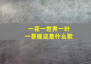 一花一世界一叶一菩提这是什么歌