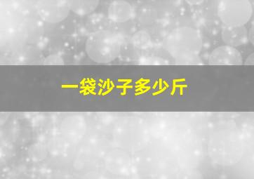 一袋沙子多少斤