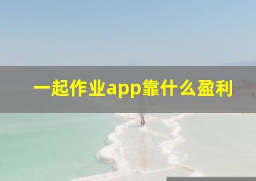 一起作业app靠什么盈利