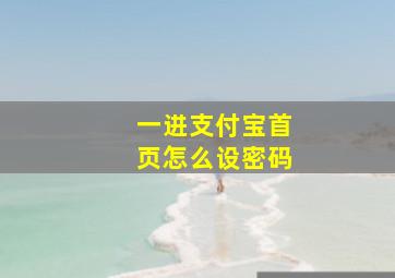 一进支付宝首页怎么设密码