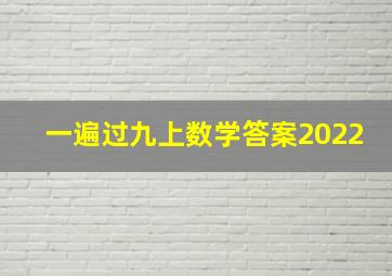 一遍过九上数学答案2022