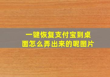 一键恢复支付宝到桌面怎么弄出来的呢图片