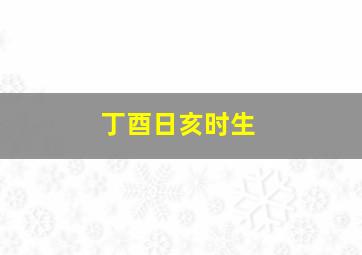 丁酉日亥时生