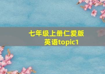 七年级上册仁爱版英语topic1