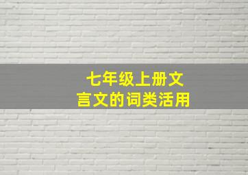 七年级上册文言文的词类活用