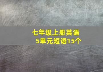 七年级上册英语5单元短语15个