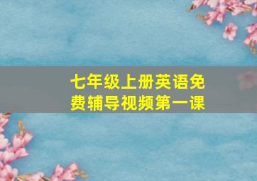 七年级上册英语免费辅导视频第一课