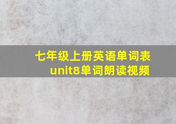 七年级上册英语单词表unit8单词朗读视频