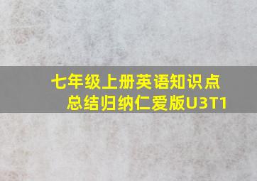 七年级上册英语知识点总结归纳仁爱版U3T1