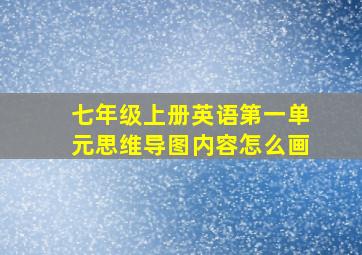 七年级上册英语第一单元思维导图内容怎么画