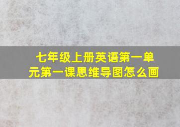 七年级上册英语第一单元第一课思维导图怎么画