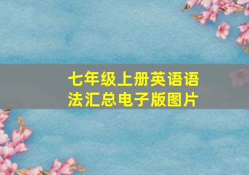 七年级上册英语语法汇总电子版图片