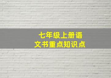 七年级上册语文书重点知识点