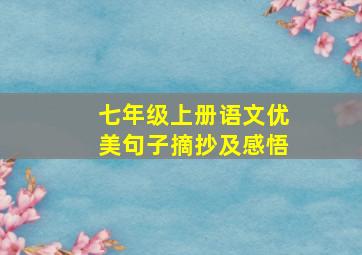 七年级上册语文优美句子摘抄及感悟