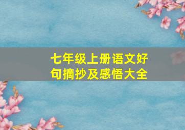 七年级上册语文好句摘抄及感悟大全