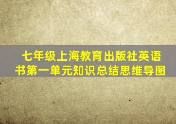 七年级上海教育出版社英语书第一单元知识总结思维导图