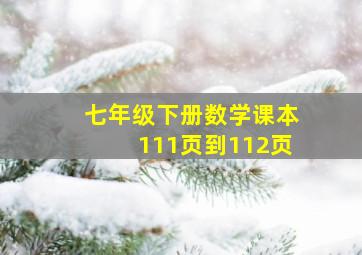 七年级下册数学课本111页到112页