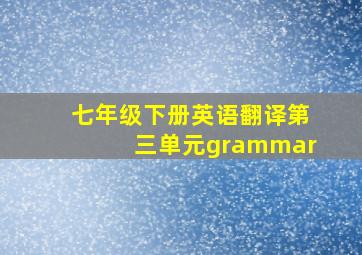 七年级下册英语翻译第三单元grammar