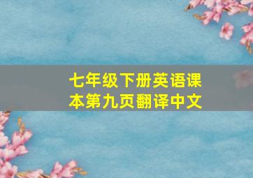 七年级下册英语课本第九页翻译中文