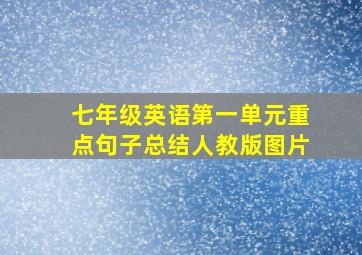 七年级英语第一单元重点句子总结人教版图片