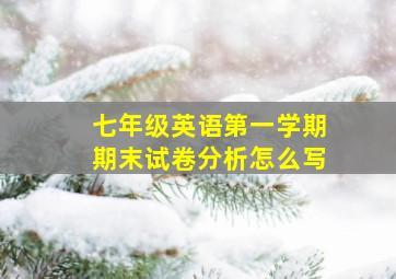 七年级英语第一学期期末试卷分析怎么写