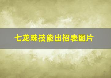 七龙珠技能出招表图片