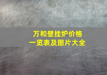 万和壁挂炉价格一览表及图片大全