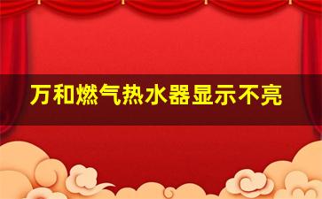 万和燃气热水器显示不亮