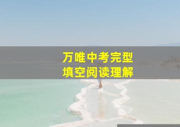 万唯中考完型填空阅读理解