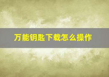 万能钥匙下载怎么操作