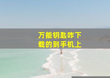 万能钥匙咋下载的到手机上