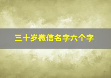 三十岁微信名字六个字