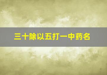 三十除以五打一中药名